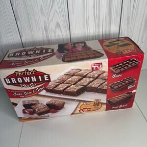 Perfect Brownie Pan Set with Gooey Chewy Recipe Guide - As Seen On TV NEW